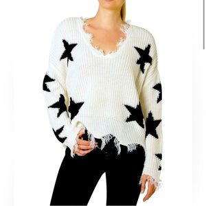 Black and white star sweater